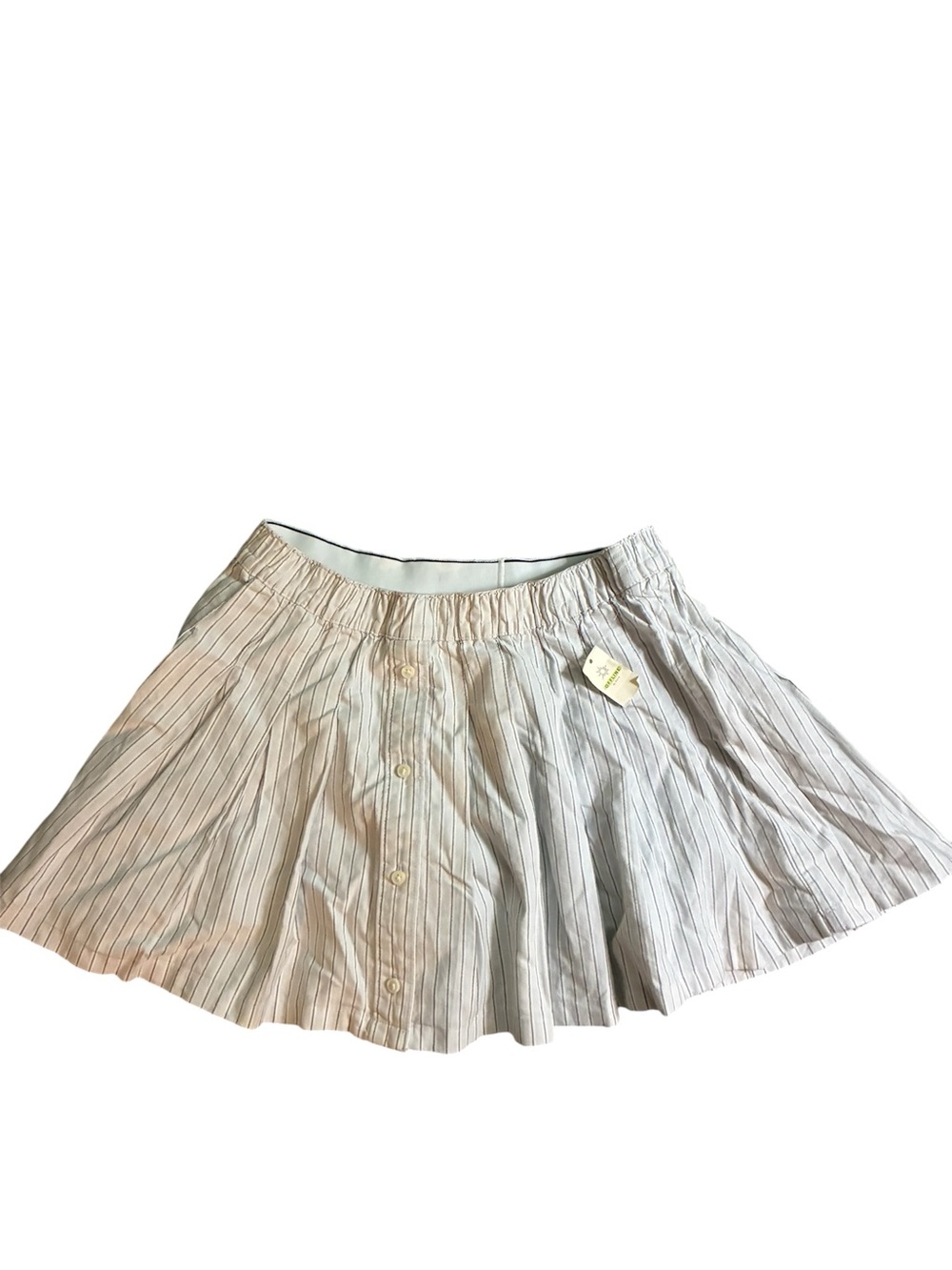 Aerie offline Striped White Button-Front Circle Skirt